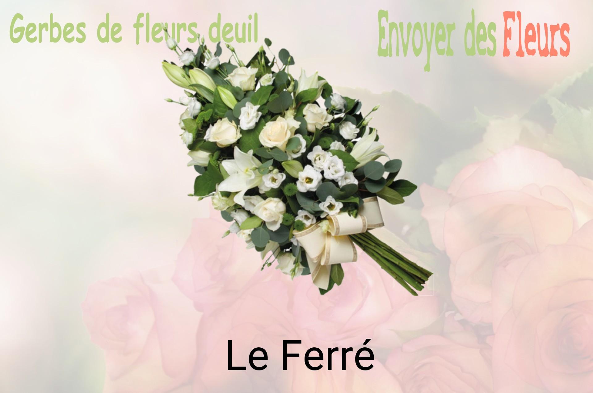 Gerbe de fleurs de deuil livrée à Le Ferré